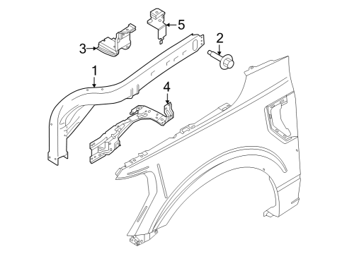 2022 Ford F-150 Lightning Inner Components - Fender Diagram