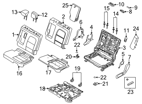 2020 Ford Escape Rear Seat Components Diagram 2