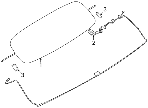 2024 Ford Mustang Glass & Hardware - Back Glass Diagram 1