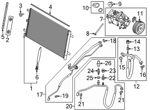 2021 Ford F-150 A/C Condenser, Compressor & Lines Diagram 4
