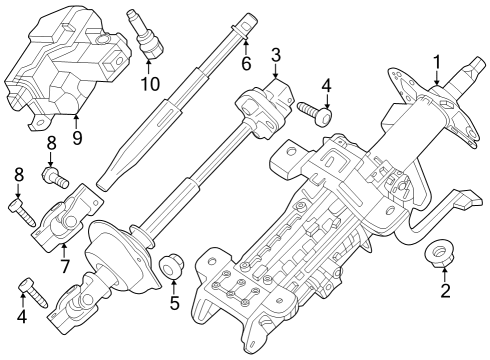 2024 Ford Mustang COLUMN ASY - STEERING Diagram for PR3Z-3C529-A