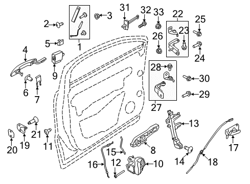 Handle Assembly - Door - Outer Diagram for GJ7Z-5422405-ABPTM
