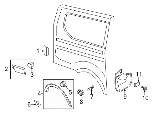 2022 Ford Transit 350 Exterior Trim - Side Panel Diagram 4