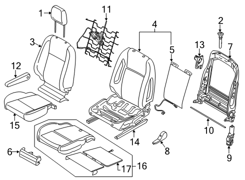 2023 Ford F-150 PAD - SEAT BACK Diagram for HK4Z-9964811-G