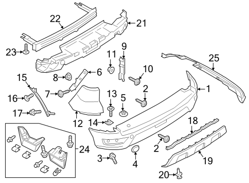 2022 Ford EcoSport Bumper & Components - Rear Diagram