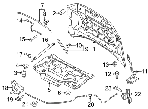 2022 Ford F-150 Hood & Components Diagram 2
