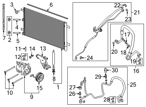 2020 Ford F-150 A/C Condenser, Compressor & Lines Diagram 2
