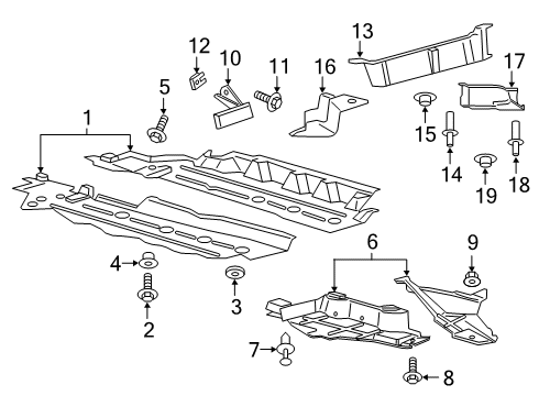 2022 Ford Edge Under Cover & Splash Shields Diagram 1