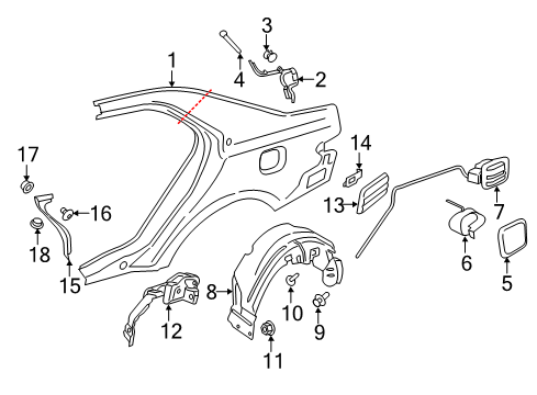 2020 Lincoln Continental Quarter Panel & Components Diagram