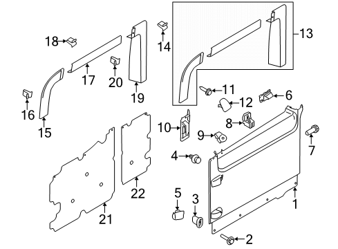 2022 Ford Transit 350 Interior Trim - Side Door Diagram 5