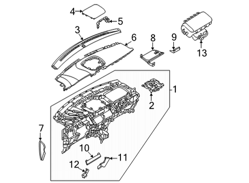 2021 Lincoln Nautilus Instrument Panel Components Diagram 3