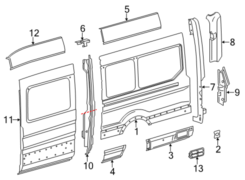 2023 Ford F-150 Lightning REINFORCEMENT - "D" PILLAR Diagram for CK4Z-6141059-B