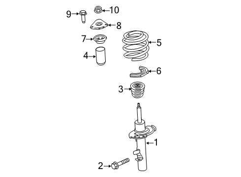2021 Ford Transit Connect Struts & Components - Front Diagram