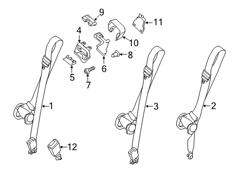 2022 Ford Transit 350 Third Row Seat Belts Diagram 3