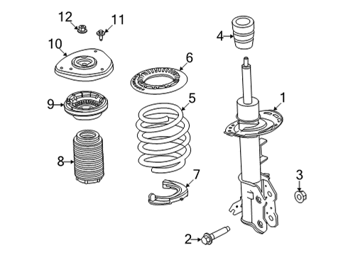 2022 Ford Mustang Mach-E Struts & Components - Front Diagram 2