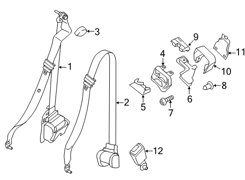 2022 Ford Transit 350 Third Row Seat Belts Diagram 2