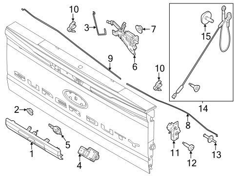 2023 Ford F-250 Super Duty Lock & Hardware Diagram 4