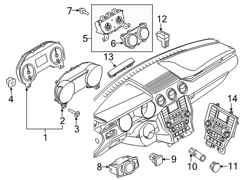 1991 Mercury Topaz INSTRUMENT CLUSTER Diagram for KR3Z-10849-EC
