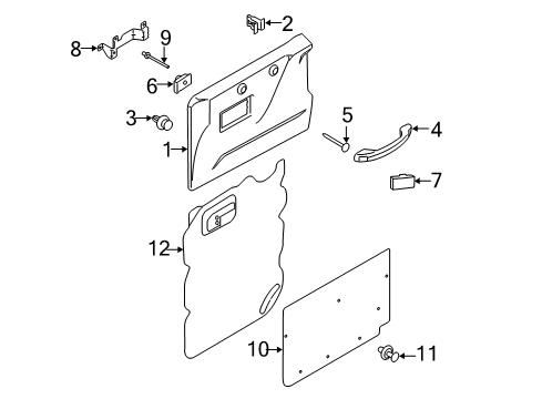 2022 Ford Transit 350 Interior Trim - Side Door Diagram 1