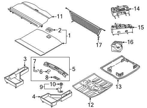 2020 Ford Edge Interior Trim - Rear Body Diagram