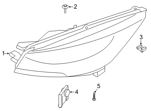 2022 Ford Escape Headlamp Components Diagram 2