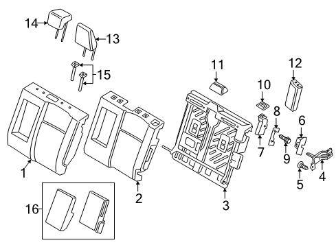 2020 Ford EcoSport Rear Seat Components Diagram 1