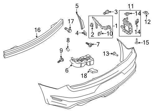 2021 Ford Mustang Bumper & Components - Rear Diagram 4