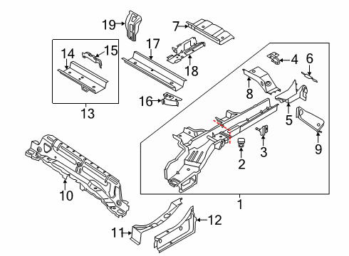 2020 Ford Transit Connect Rails & Components Diagram 2