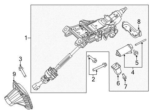 2022 Ford Edge Steering Column & Wheel, Steering Gear & Linkage Diagram 4