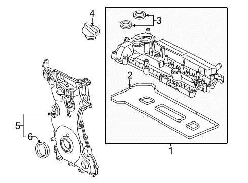 2022 Ford Edge Valve & Timing Covers Diagram 1