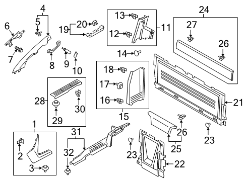 2020 Ford Ranger Interior Trim - Cab Diagram 5
