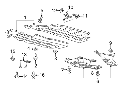 2020 Lincoln Nautilus Pillars, Rocker & Floor - Under Cover & Splash Shields Diagram