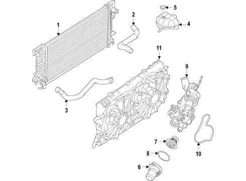 2023 Ford Bronco Cooling System, Radiator, Water Pump, Cooling Fan Diagram 5