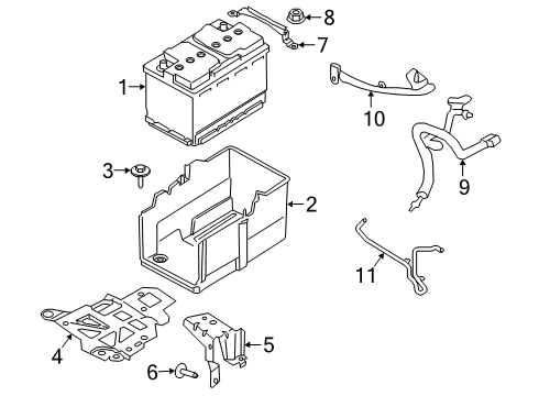 REINFORCEMENT - BATTERY TRAY Diagram for JX6Z-10732-C