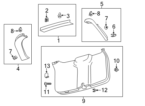2022 Ford Police Interceptor Utility Interior Trim - Lift Gate Diagram