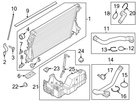 2024 Ford F-350 Super Duty Radiator & Components Diagram 2