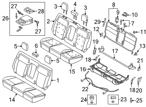 2020 Ford Ranger Rear Seat Components Diagram 1