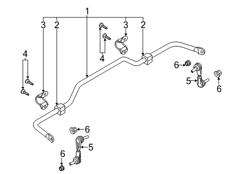2020 Ford Escape Stabilizer Bar & Components - Rear Diagram 1