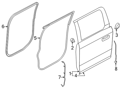 Weatherstrip Assembly - Door Opening Diagram for KL3Z-16253A11-A
