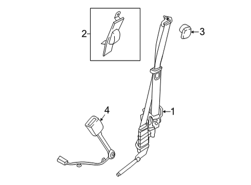 2022 Ford F-150 Front Seat Belts Diagram 1