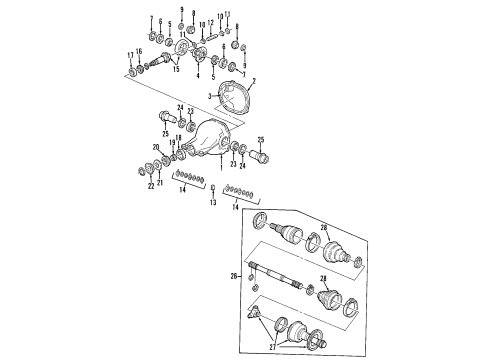 1999 Mercury Mystique Differential Pinion Shaft Diagram for FL3Z-4211-C