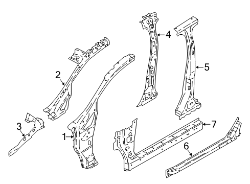 2022 Ford EcoSport Hinge Pillar Diagram