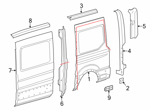 2022 Ford E-Transit Side Panel & Components Diagram 2