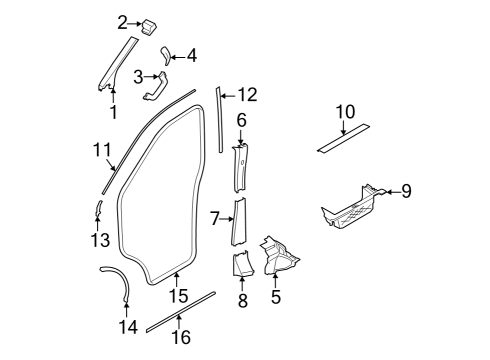 2022 Ford E-Transit Interior Trim - Pillars Diagram 1