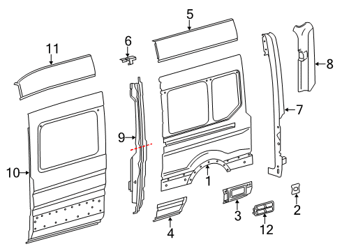 2020 Ford Transit 250 Side Panel & Components Diagram 9