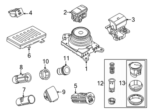 2022 Ford Mustang Mach-E Electrical Components - Console Diagram
