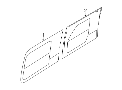 2020 Ford Transit 250 Side Loading Door - Glass & Hardware Diagram 1