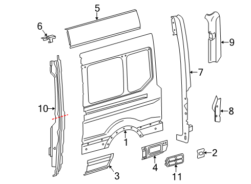 2020 Ford Transit 250 Side Panel & Components Diagram 8