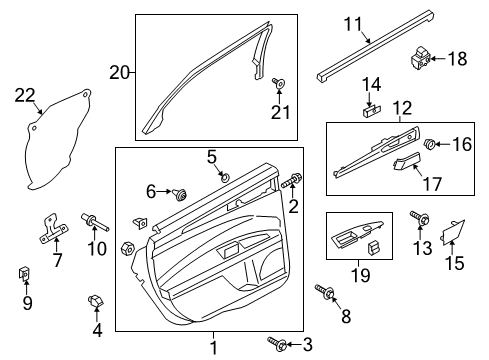 2020 Ford SSV Plug-In Hybrid Interior Trim - Rear Door Diagram