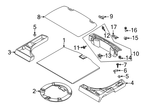 2022 Ford Escape Interior Trim - Rear Body Diagram